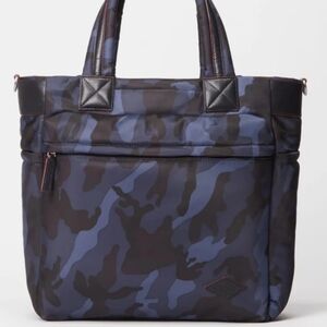 nwt MZ Wallace Large Bleecker Tote /Crossbody Bag, Dark Blue Camouflage